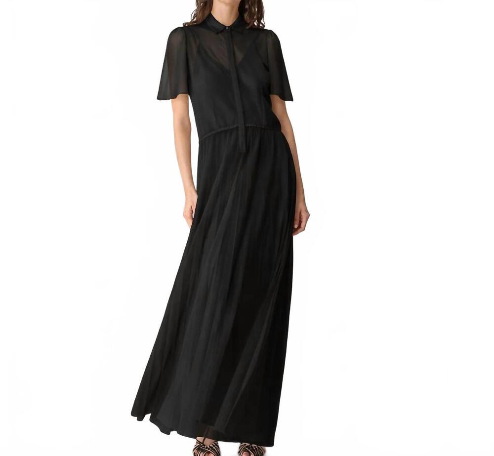 NEW FORTE FORTE pleated tulle dress with slip in black